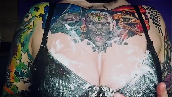 Sexy horny clown girl with a perfect ass has naughty fun with whipped cream at her kitchen 