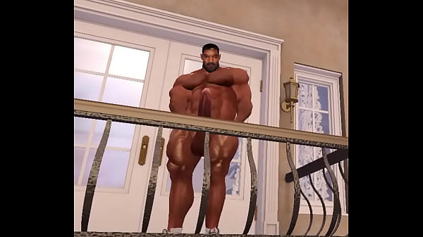 big chester morning wood on balcony