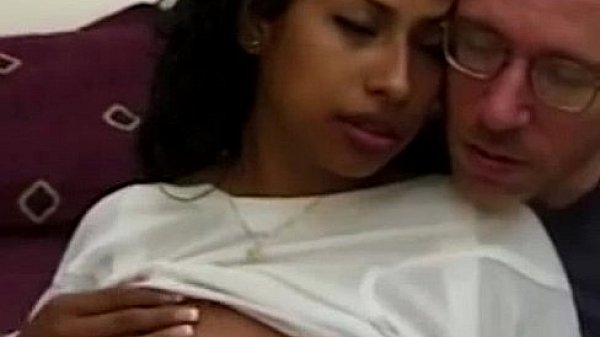 Ebony debutante fucking oldman in trio 