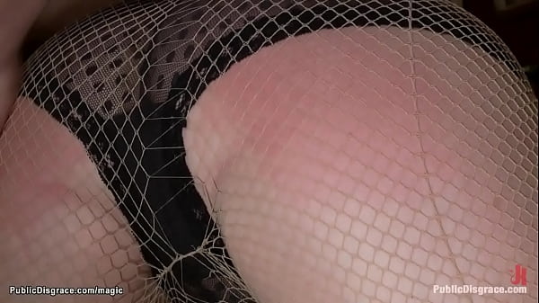 Suspended slaves fucked atpublic party