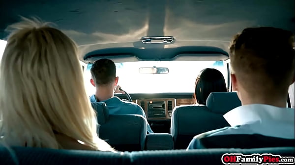 Small titted stepsis moaning on cock during travelling 