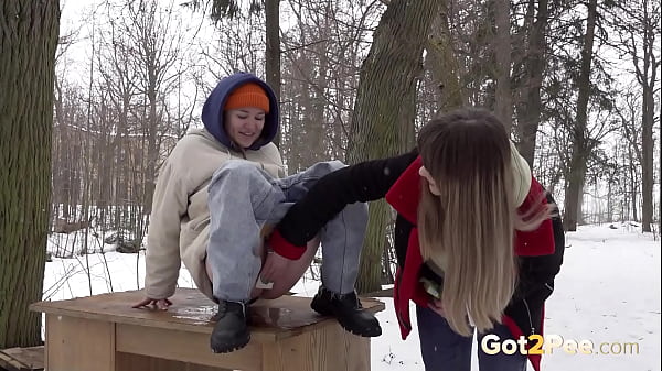 Got2pee Brings Another Desperately Peeing Girl In Lending A Hand - Featuring Big Puddle thumbnail
