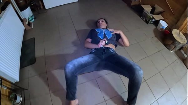 Face-fucking and cum play while wearing tight jeans 284- preview 