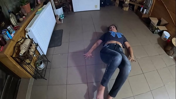 Face fucking and cum play while wearing tight jeans 284 preview 