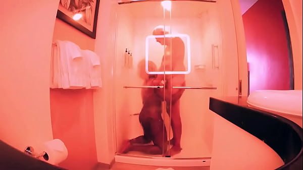 Enjoying a shower in my Waikiki hotel room. 