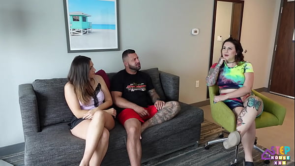 First Porn Shoot of Curvy Amateur Neveah Rose who sucks and fucks passionately with her stepbro 