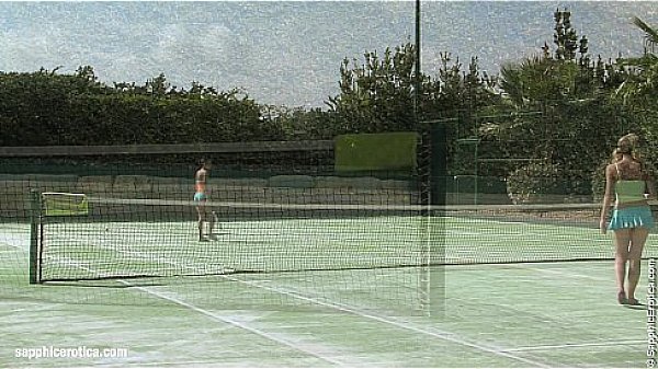 Lesbians Aneta and Debby have hot sex on the tennis court by Sapphic Erotica 