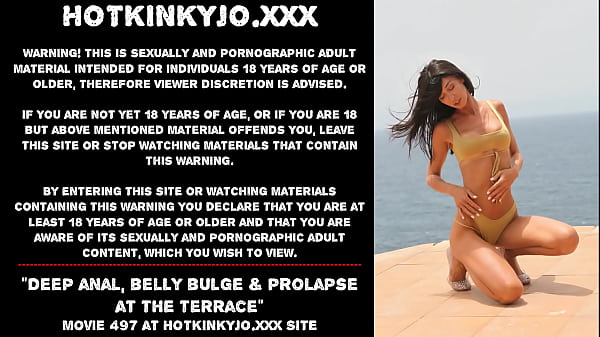 Deep anal belly_bulge prolapse at the terrace
