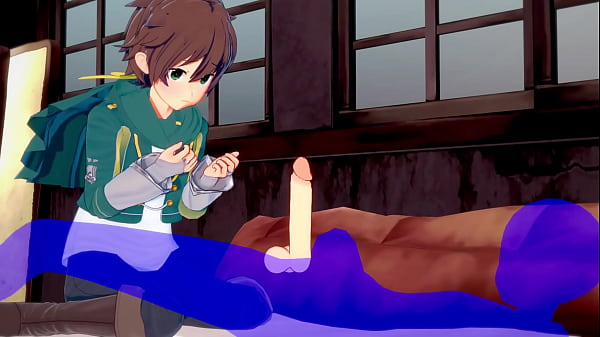 KonoSuba Yaoi - Kazuma blowjob 