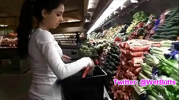 Teenage playing withcarrot_on the market WetButts