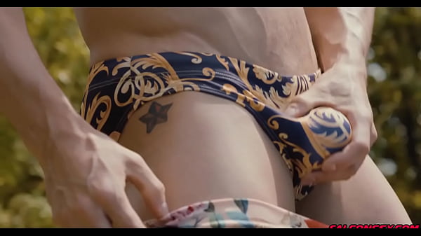 Skyy and Benjamin anal sex beside the pool 