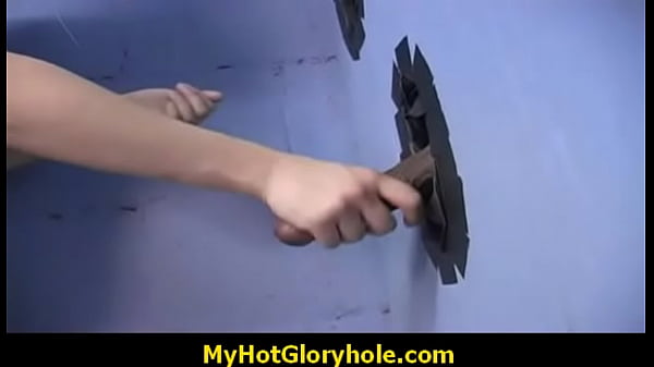 Hottie sucks black cock at club gloryhole 11