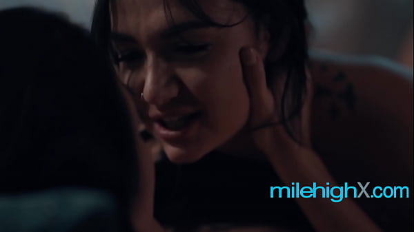 Cute lesbians eat eachother out while watching a movie 