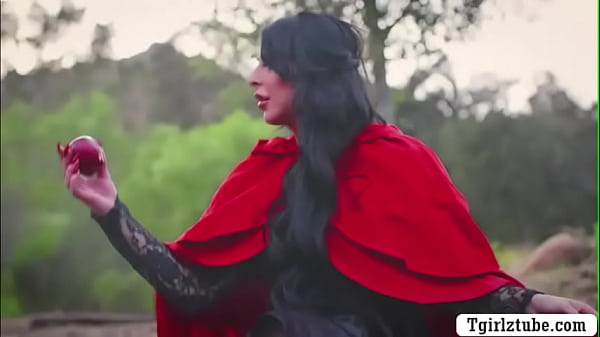 Latina shemale dressed in red hood with a wicker basket over her hand.After that,she go straight to the castle and she starts kissing the princess.Next is,she lets her suck her shecock passionatel and she then fucks princess wet pussy. 