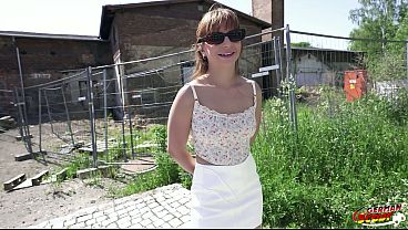 GERMAN SCOUT - Tiny Brazilian Fit Girl Cintia Lara at Outdoor Casting Fuck