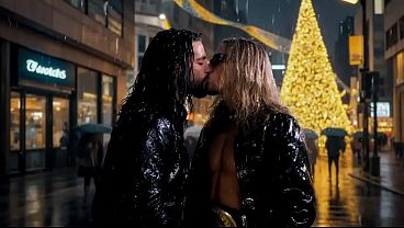 Leather Biker Rain Kissing thumbnail