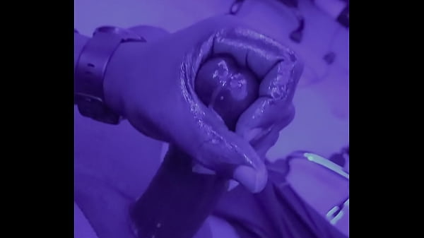 Stroking Under Blue Lights At Night thumbnail