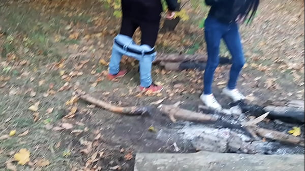 Play MP4 - Beautiful public sex in the forest by the fire - Lesbian Illusion Girls