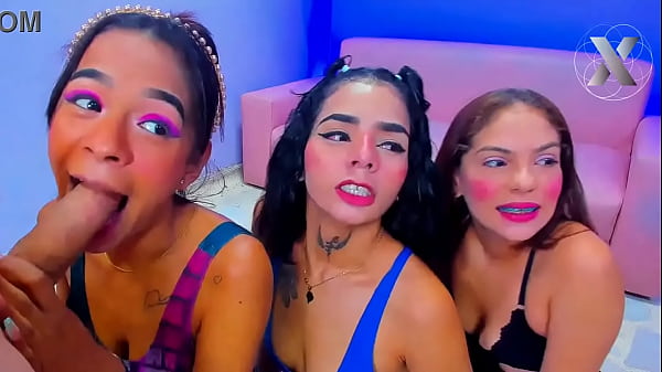 three horny_sluts fuck with_their classmate