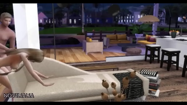 Teen sim gets fucked rough on sofa 