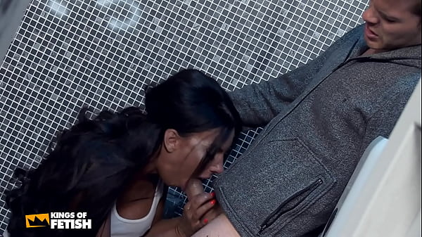 Busty Girl Blows A Dude And Gets Fucked Hard In A Public Toilet thumbnail