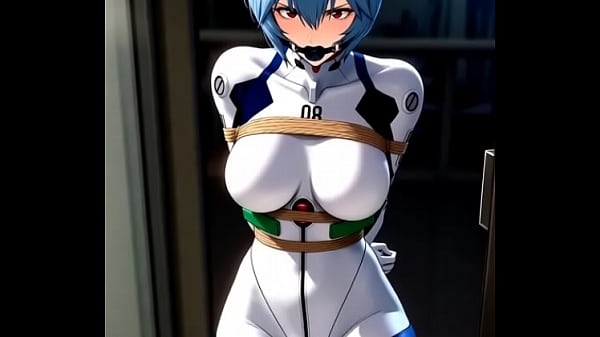 Rei ayanami try to escape from tight bondage 