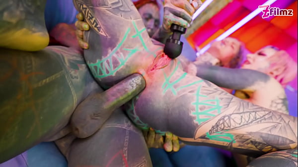 ALT horny TATTOOED sluts love to get ROUGH fucked by two COCKS 