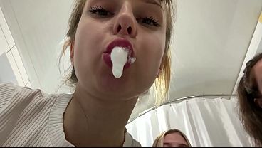 Teeth Brushing Spitting POV Triple Female Domination 