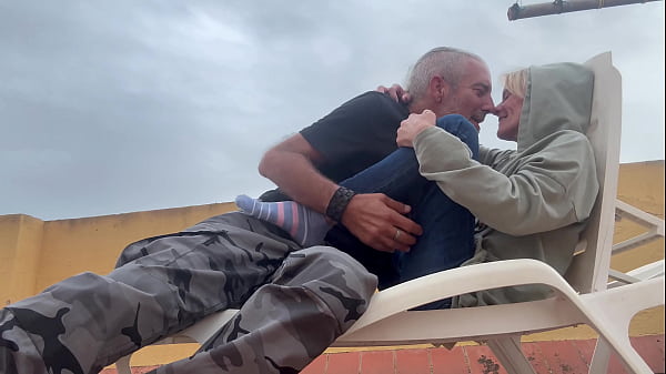 Accidental blowjob how well the neighbour sucks i cum in her mouth hidden on the community terrace 