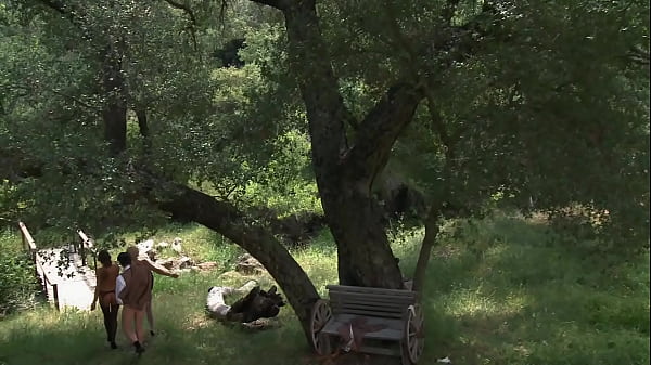 Brunette Lesbians Have Sex Out By The Barn thumbnail