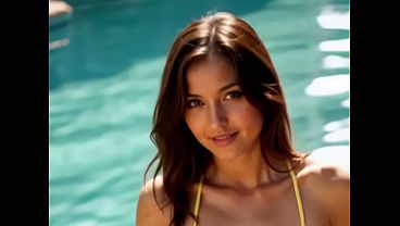 Only Wearing Half Her Bikini (SFW) (AI-generated)