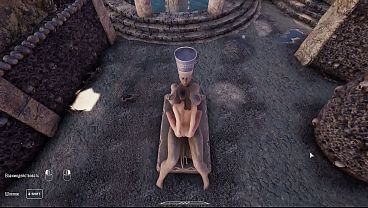 Hentai Game. Lara's pussy and ass were fucked by a huge cock of an awakened statue in a cave 