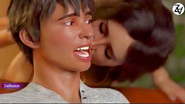 Mature Woman Gives Young Boy His Most Beautifuo Moents Of His Life With Deep Passion - 3d Animation Origional Story Scene thumbnail