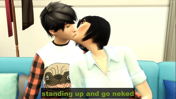 Japanese step mom and step son fuck for the first time on the sofa