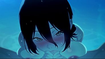 Reze le ense&ntilde;a a follar a denji chainsaw man 