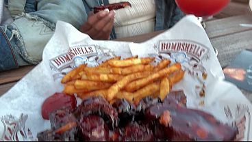 Str8rich too fijii out to lunch in Houston 