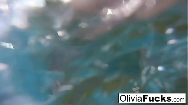 Olivia has some summer fun in the pool