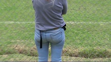 I pull down my stepmother'_s jeans to jerk off and cum several times on her big ass I pull down my stepmother'_s jeans to jerk off and cum several times on her big ass