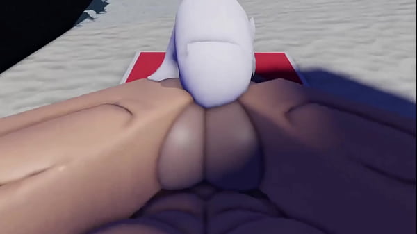 Play MP4 - Roblox slut is caught and used in a public beach~