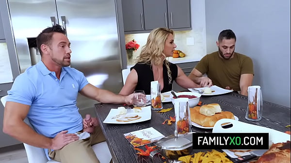 Busty_stepmom_Phoenix_Marie fucks with_stepson_and his_army friend for_Thanksgiving