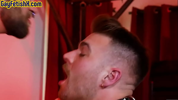 Gay anal fisting for hairy rimmed stud by his leather lover 