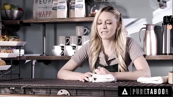 Cute barista fucked in public cafe by her boyfriend