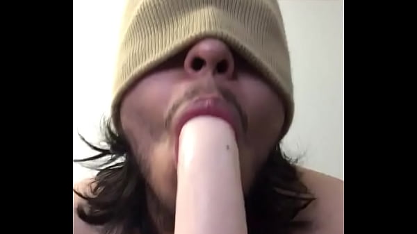 Dl slut sucking on 8in dildo 