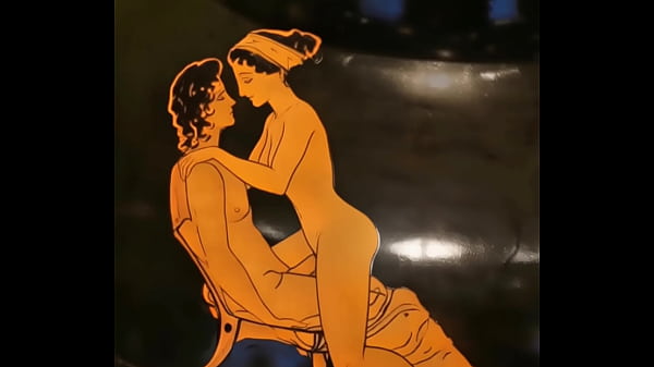 Playing with ancient erotic art comes to life young couple has loving sex