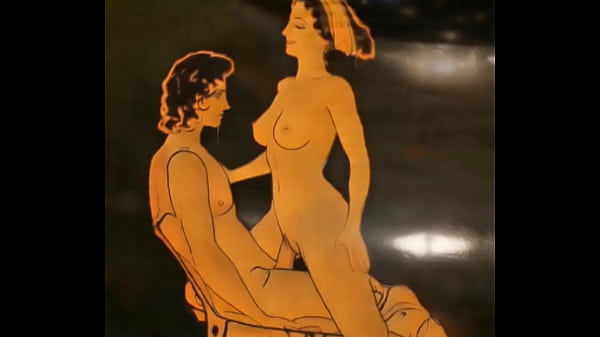 Playing with ancient erotic art comes to life young couple has loving sex