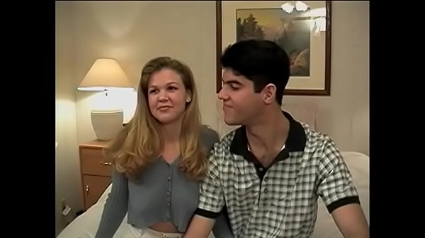 Play MP4 - Slim b-cup blonde rides dude's cock cowgirl then bends over for doggy-style