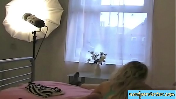 Blonde is up to fuck with nerd 
