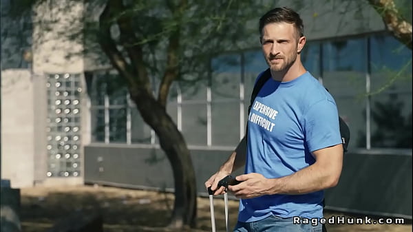 Paul Wagner hails a ride but driver Derek Kage has other plans and drives him an abandoned garage where sucks his big cock and anal fucks him 