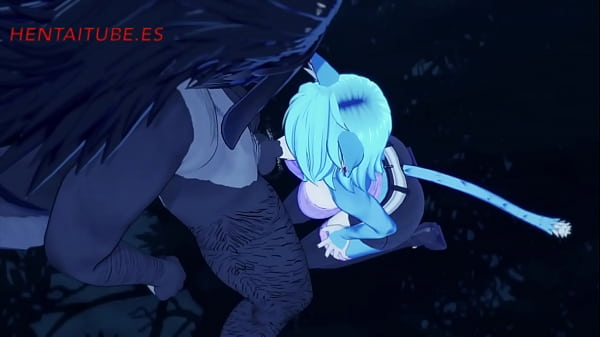 Furry Yiff Hentai - Wolf x Kitty Handjob, Blowjob & Fuck in_the park with_multiple cumshot