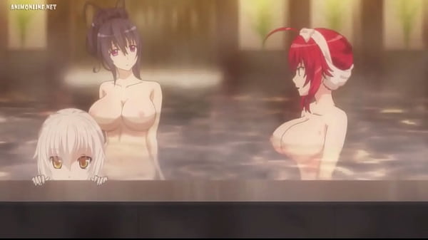 Rias and Okeno compare their boobs to each other